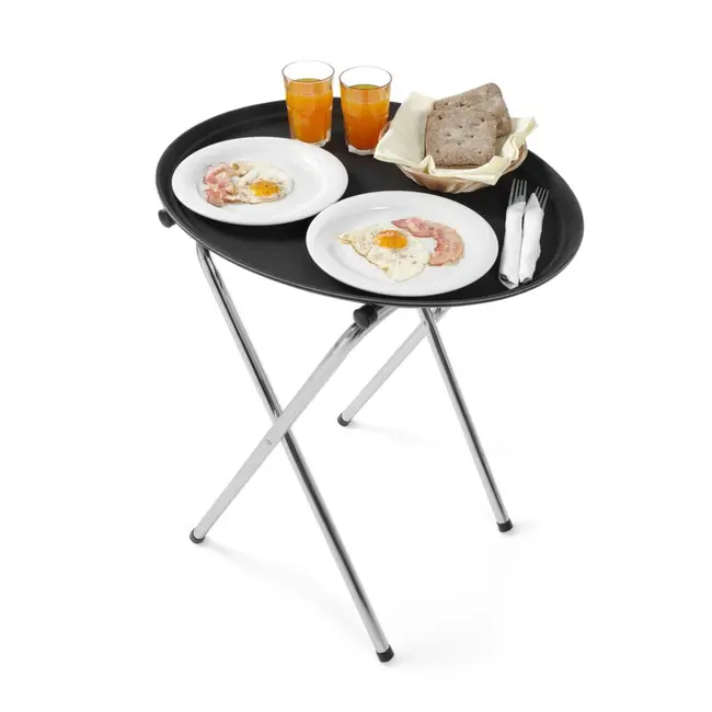 HENDI Uitklapbaar dienblad standaard – stevige constructie – antislip ringen – 520x410x800 mm