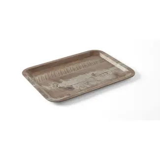 AmerBox Dienblad van melamine 240 x 340 mm - dessin in donkere houtkleur