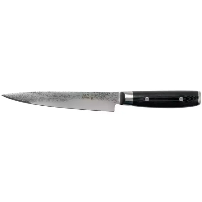 Yaxell Ran Vleesmes 18 cm – 69 Lagen Damaststaal – VG10 Staal – 61 HRC – Canvas-Micarta Heft