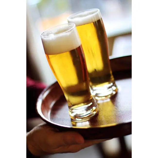 HENDI Rond dienblad – antislip – mahonie – ⌀32 cm – hoge rand