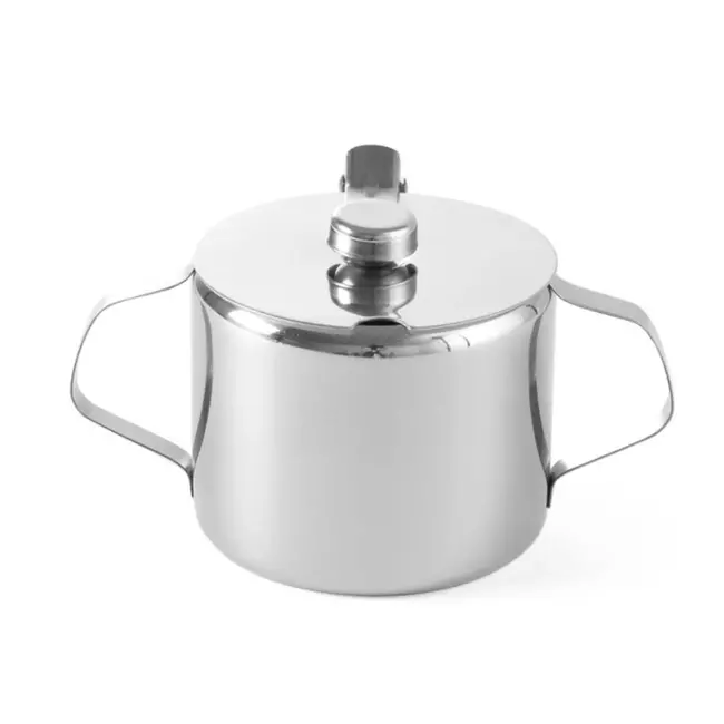 HENDI Suikerpotje met scharnierend deksel – roestvrij staal – vaatwasmachinebestendig – 0,3L