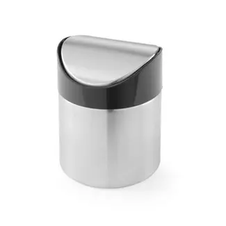 HENDI Compact tafelafvalbakje – roestvast staal – met kanteldeksel – ⌀95x(H)130mm