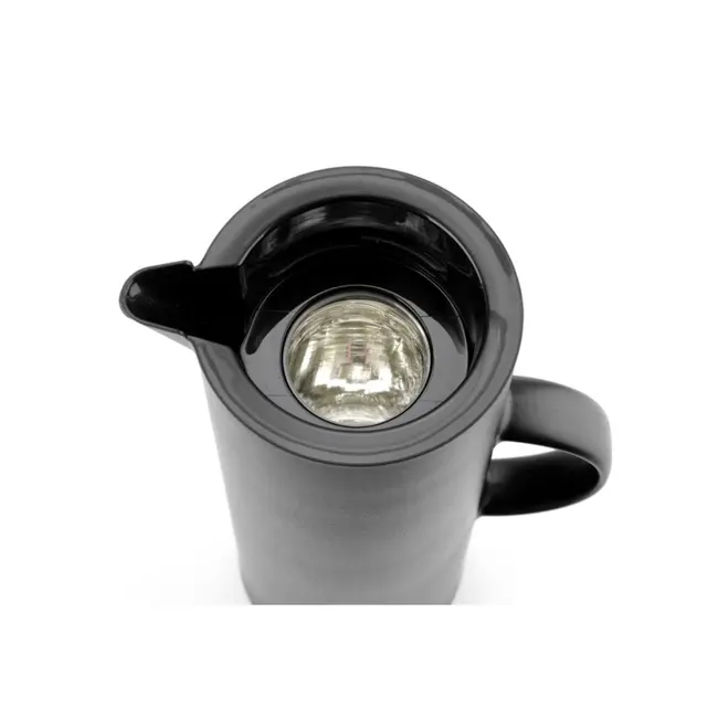 HENDI Isoleerkan – 1L – Strak sluitend deksel – Dubbelwandig glas – Zwart