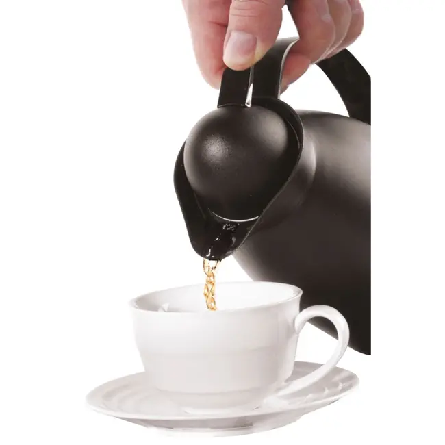 HENDI Isoleerkan – Glazen Binnenfles – 1L – Zwart – Ø140x(H)268mm