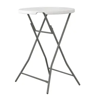 HENDI Inklapbare statafel – rond – draagkracht 80 kg – ⌀800x1100 mm – HDPE blad – metalen frame