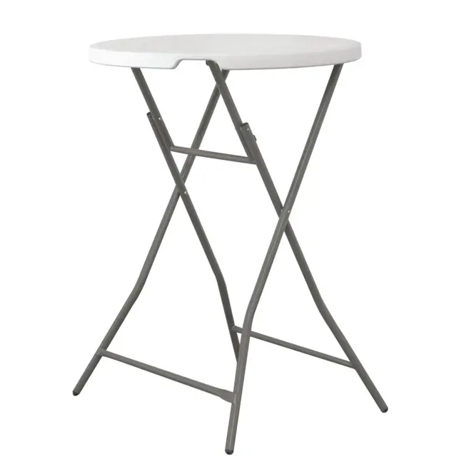 HENDI Inklapbare statafel – rond – draagkracht 80 kg – ⌀800x1100 mm – HDPE blad – metalen frame