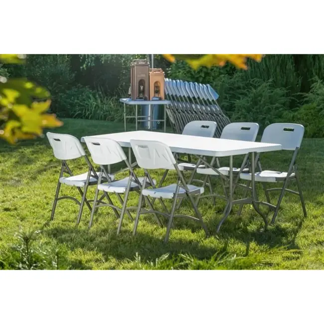 HENDI Inklapbare buffettafel – HDPE blad – 1800x740 mm – max. belasting 150 kg – eenvoudig te reinigen