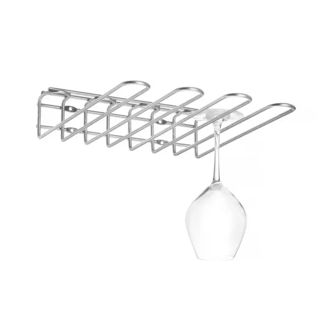 BarUp Glazen ophangrek – roestvast staal – 3 rijen – 350x293x50 mm