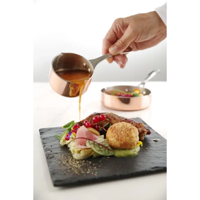 HENDI Steelpannetjes met schenktuit – 0,05L – 3-ply materiaal – ⌀50mm