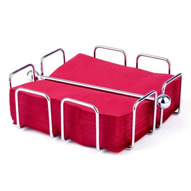 HENDI Verchroomde servettenhouder – draadijzer – 190x190x65 mm