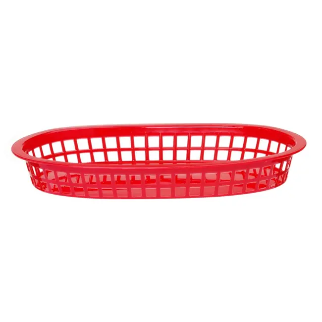 HENDI Serveermanden fastfoodstijl – set van 6 – rood – 275x175x38 mm – stapelbaar en vaatwasmachinebestendig