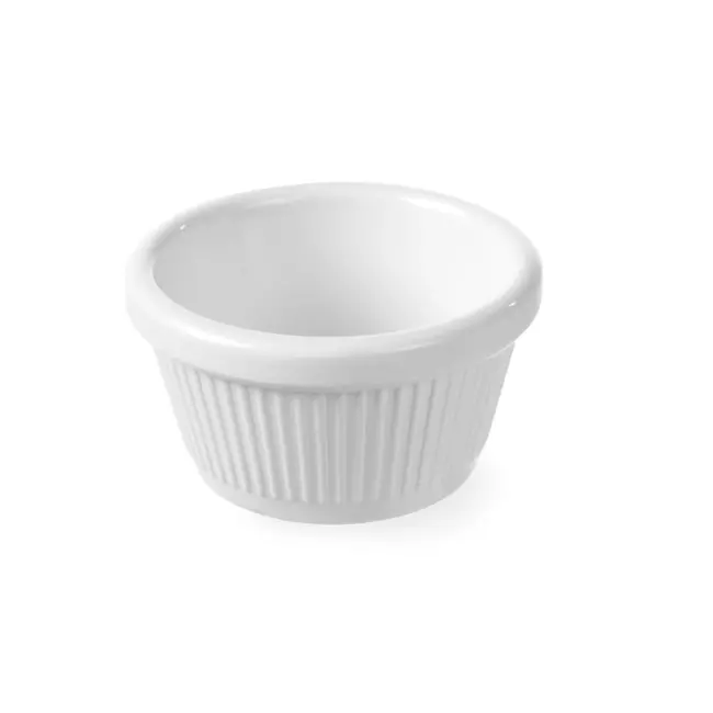 HENDI Ramekin 50 ml van geribbeld wit melamine bij buffet serveren