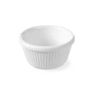 HENDI Ramekin 100 ml van geribbeld wit melamine bij buffet serveren