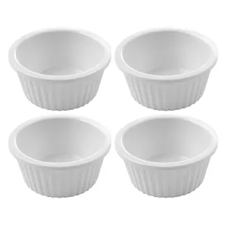 HENDI Set van 4 geribbelde ramekins – 35 ml – stootvast en vaatwasserbestendig