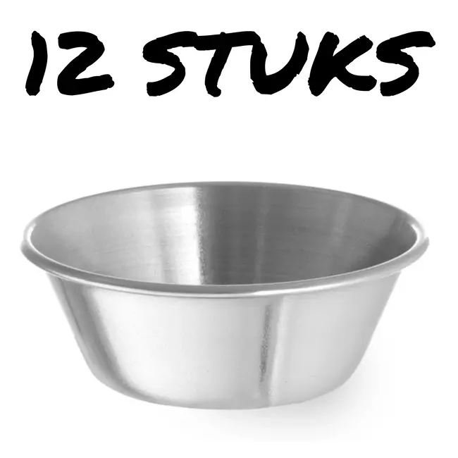 HENDI Ramekin – roestvrij staal – flensrand – vaatwasserbestendig – 12 stuks