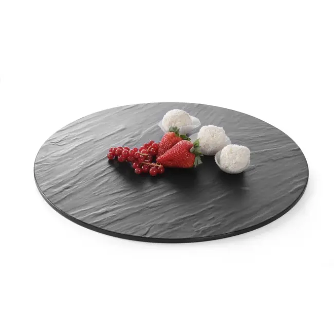 HENDI Rond plateau – leisteen en graniet look – ⌀430 mm – vaatwasserbestendig