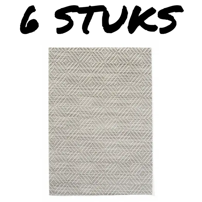 HENDI Geometrisch patroon – placemats – antislip – flexibel – set van 6 – zilver – 450x300 mm