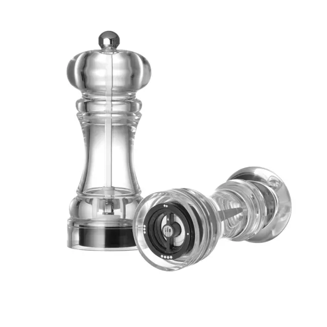 HENDI Transparante pepermolen – keramisch maalmechanisme – instelbare maalgraad – 146 mm