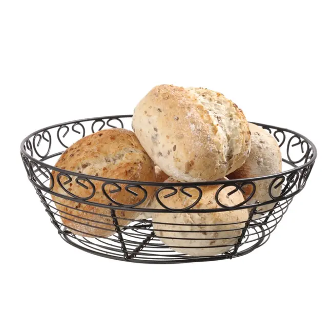 HENDI Rond draadmandje – decoratieve rand – matzwarte coating – ⌀250x80 mm