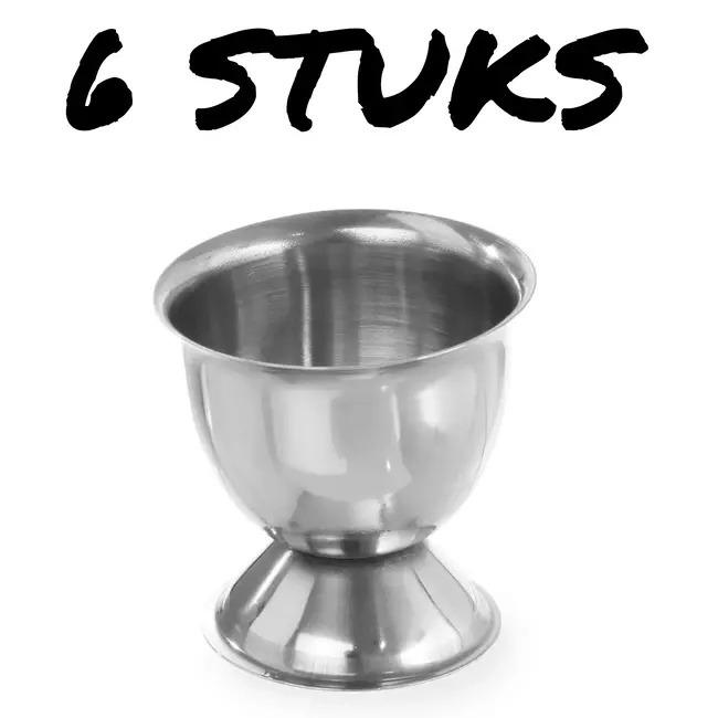 HENDI Eierdopjes – roestvrij staal – vaatwasserbestendig – set van 6 – ⌀50x45 mm