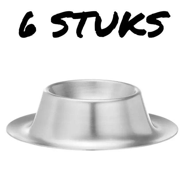 HENDI Eierdopjes – roestvrij staal – vaatwasserbestendig – set van 6 – laag model – Ø85x15 mm