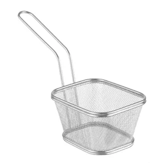 HENDI Mini frituurmandjes – stapelbaar – roestvrij staal – 130x115x80 mm