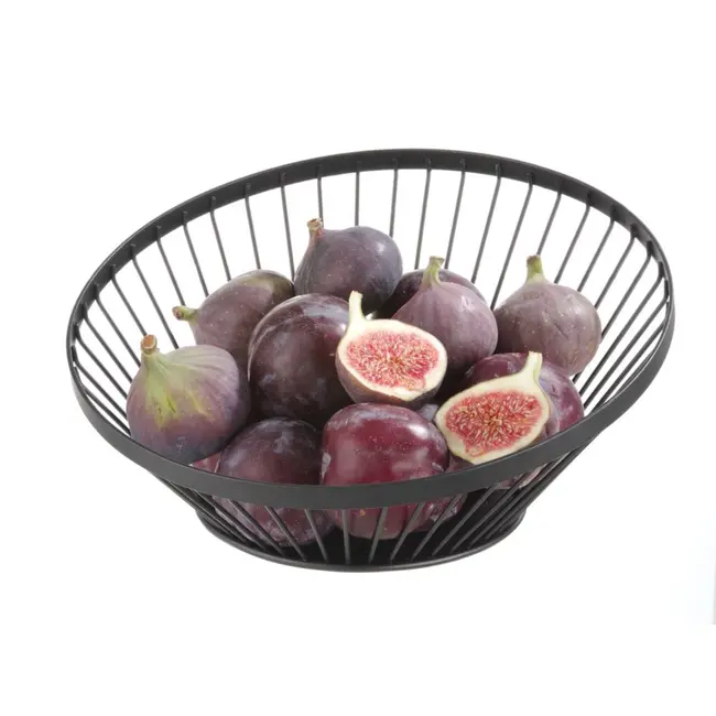 HENDI Fruitkorf – Schuin Ontwerp – Matzwarte Afwerking – Ø280x(H)130mm