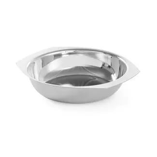 HENDI Groenteschaal van 18/8 RVS met handgrepen - Ø 140 x 35 mm