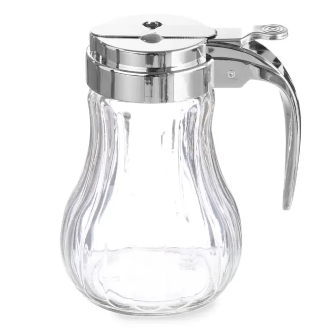 HENDI Glazen honingdispenser – roestvast stalen hevel – Ø80x(H)115mm