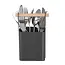 HENDI Bestek caddy – matzwarte poedercoating – houten handvat – 140x105x190 mm