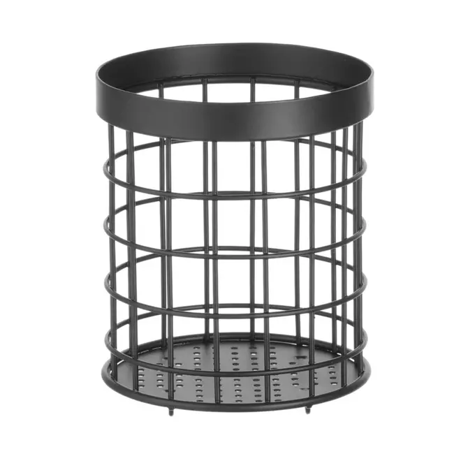 HENDI Bestekhouder – matzwarte poedercoating – Ø125x(H)145mm – metaal – roestvast staal