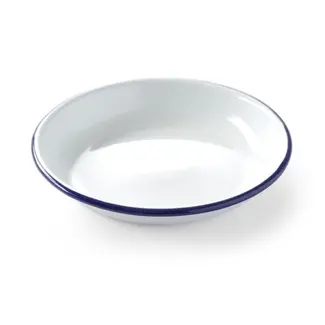HENDI Diep bord – 200 mm – wit met blauwe rand – stapelbaar – oven- en vaatwasmachinebestendig