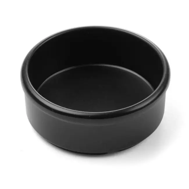 HENDI Boter- en sauskommetjes – set van 3 – zwart – vaatwasserbestendig – ⌀80x30 mm