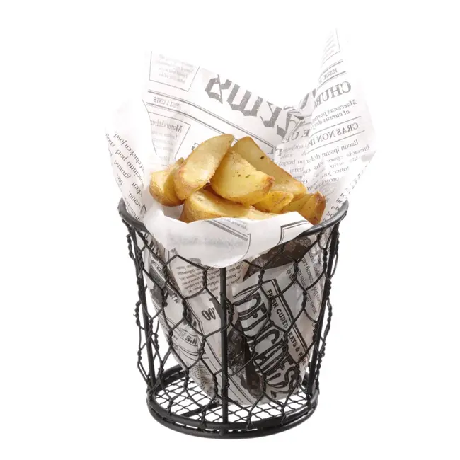 HENDI Rond draadmandje – matzwarte coating – Ø120x(H)110mm – voedselveilig