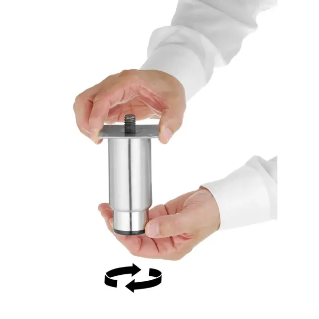 HENDI Set van 4 verstelbare roestvast stalen poten voor koelkasten – 55 mm diameter