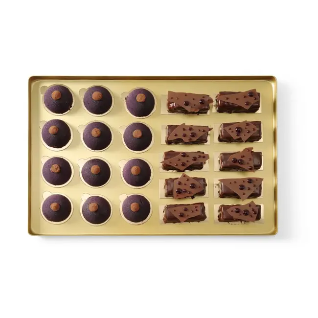 HENDI Displaytray voor zoetwaren – Aluminium – Elegant ontwerp – 400x300x20 mm