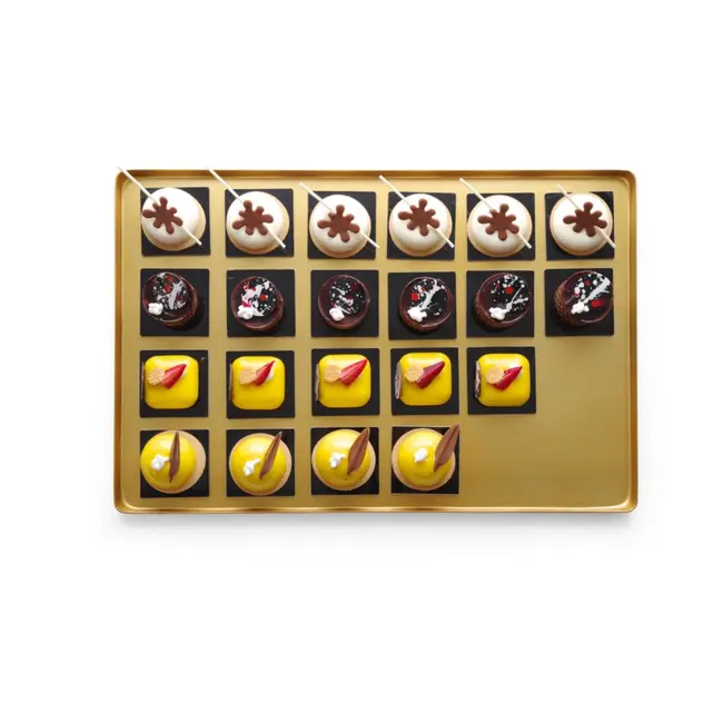 HENDI Displaytray voor zoetwaren – Aluminium – Elegant ontwerp – 400x300x20 mm