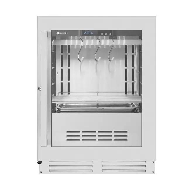HENDI Dry aging kast – 98L – energie-efficiënt – UVC-sterilisatie – roestvast staal – 595x620x830 mm