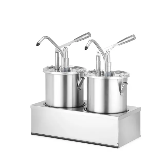 HENDI Set van 2 roestvrijstalen sauspompen – 9L – demonteerbaar – 35 ml porties