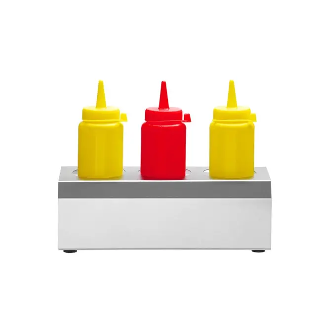 HENDI Sausstandaard – 3 gaten – roestvrij staal – vaatwasserbestendig – 274x102x98 mm