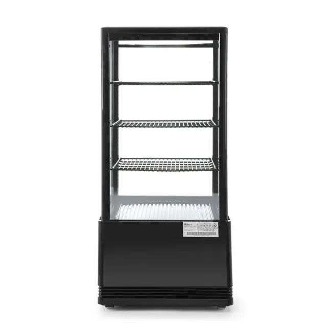 Arktic Compacte koelvitrine – 78L – zwart – energiezuinig – anti-condens – LED verlichting – 3 verstelbare schappen