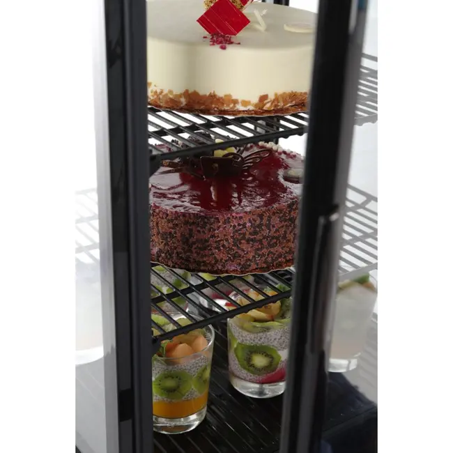 Arktic Compacte koelvitrine – 78L – zwart – energiezuinig – anti-condens – LED verlichting – 3 verstelbare schappen