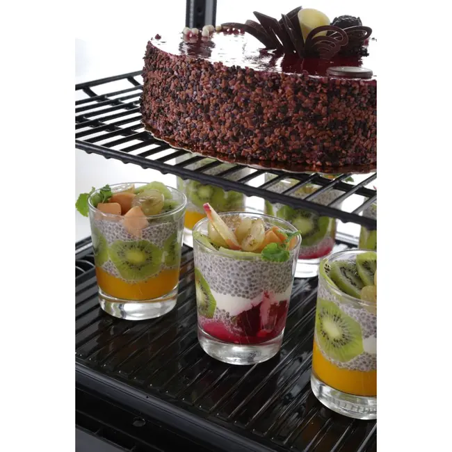 Arktic Compacte koelvitrine – 78L – zwart – energiezuinig – anti-condens – LED verlichting – 3 verstelbare schappen