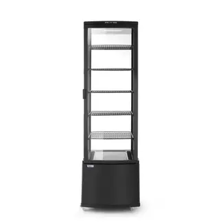 Arktic Koelvitrine – 270L – zwart – dubbelglas – LED-verlichting – verrijdbaar – 0-6°C