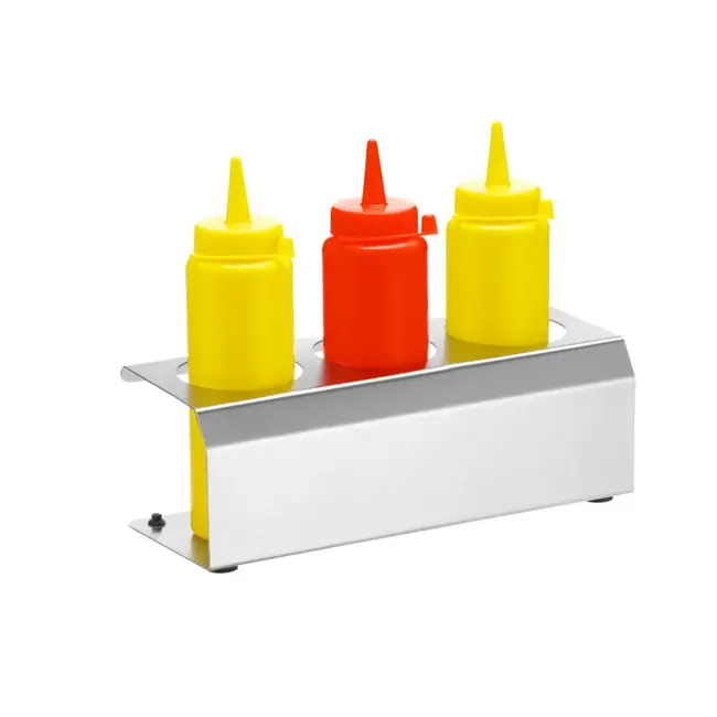 HENDI Sausstandaard met 3 gaten – Ø 50 mm – 209x80x x(H)78 mm – Roestvrij staal – Vaatwasserbestendig