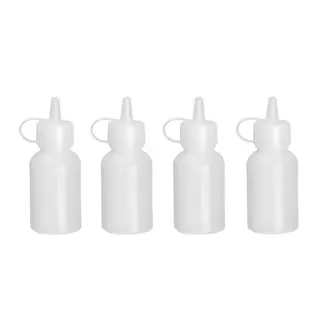 HENDI Mini saus dispenser set – nauwkeurige dosering – vaatwasmachinebestendig – 50 ml – transparant – 4 stuks