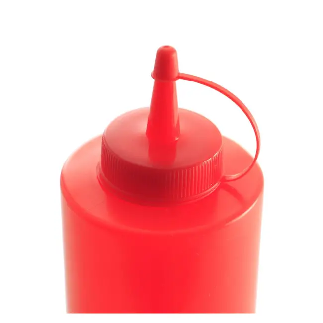 HENDI Dispenser flacon – 0,2L – Rood – Hygiënisch afsluitdopje – Vaatwasmachinebestendig