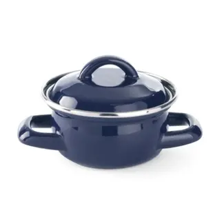 HENDI Soep- en sauspannetje – met deksel – geëmailleerd – 0,5L – blauw