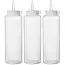 Hendi Set van 3 dispenserflacons - 0,7L - transparant - vaatwasmachinebestendig - hygiënisch afsluitdopje