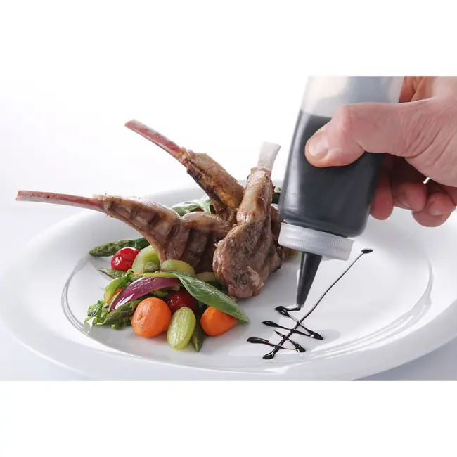 HENDI Dispenserflacons set van 3, transparant, 0,35 liter voor saus